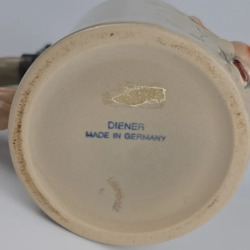Diener Neu Schwein Stein German Pig Stoneware Character Stein Pewter Lid